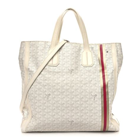 GOYARD Goyardine Voltaire III Tote White .